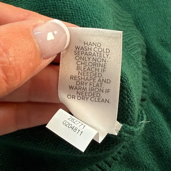 J Jill Boxwood Bejeweled Button Cardigan Sweater Green Cotton Blend Medium NEW - Picture 9 of 11